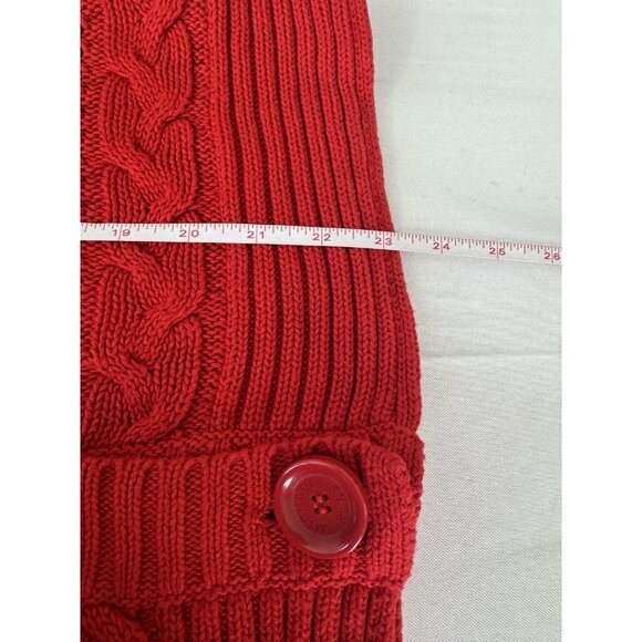 Vintage Vibes Michael Kors Y2K Womens XL Chunky Button Red Cable Knit Cardigan - Picture 8 of 8